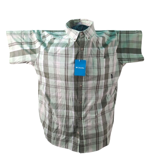 NWT Columbia Men's Green Plaid Shirt XXL - Picture 2 of 7